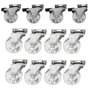 Kit 12 Rodinhas Giratorias Moveis Silicone Anti-risco 35mm