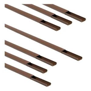7 Metros Perfil Canaleta 20x10mm C/ Dupla Face Marrom Mogno