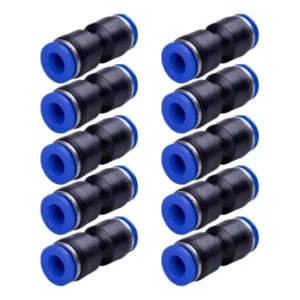 10 Conexão Pneumática Emenda Reta Com Redução Tubo 8x6 Mm
