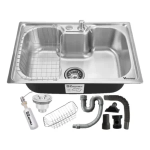 Cuba Cozinha Pia Gourmet Em Aço Inox 60x42cm 35l Com Acessórios Kit Completo Válvula Sifão Genova Vcb200 The Black Tools