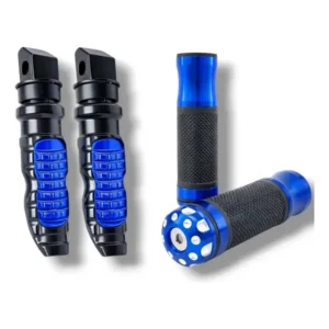 Manopla + Pedaleira Traseira Azul Suzuki Hayabusa