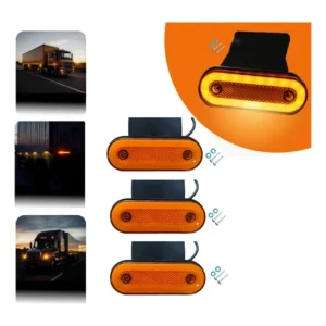 Kit 4 Lanterna Delimitadora Lateral Led Caminhão Baú Ambar