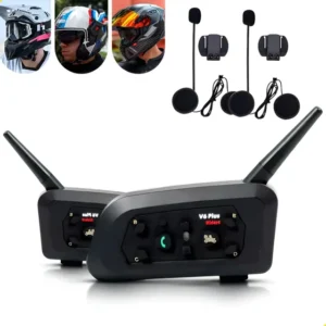 Par De Intercomunicador V6 Capacete Moto Bluetooth Microfone Comunicador Fone De Ouvido Capacete V6 Plus Par Kit 2pcs Radio Conversar Garupa Grupo