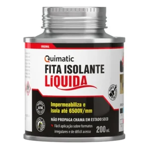 Fita Isolante Líquida Lata com Pincel 200ml Quimatic Isola 6500V Quimatic Cor Preto