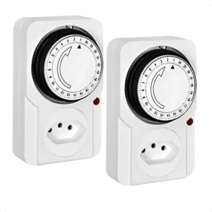 Kit 2 Temporizador Timer Mecânico Bivolt 110v 220v Branco