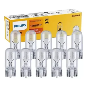 10 Lâmpadas Lanterna Farol Pingo T10 W5w 12961 Philips