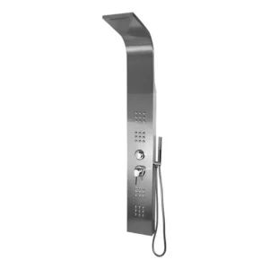 Ducha Vertical Com Cascata E Hidromassagem Inox Escovado