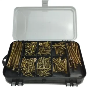 Kit Parafusos E Buchas Chipboard Philips Madeira Parede Total 300 Itens Com Estojo Diversas Medidas Alvenaria Concreto