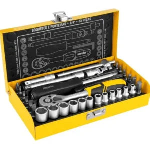 Jogo De Soquetes Sextavados 1/4 4 A 13mm 33 Peças Vonder