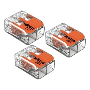 Kit 3 Peças Conector De Emenda P/ Chuveiro Wago 2 Vias 6mm