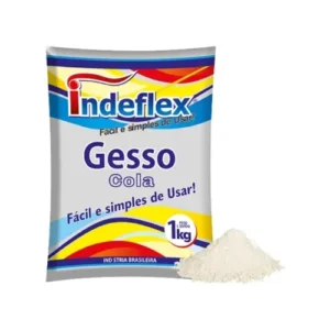 Gesso Cola Pó Branco 1kg Indeflex Construção e Reforma