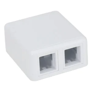 Caixa Sobrepor 2 Saídas Keystone RJ45 RJ11 Speedlan Plástico Branco