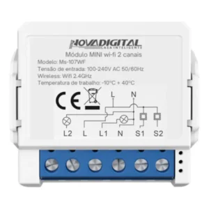 Novadigital Interruptor Inteligente Wifi 2 Canais Compatível Alexa Google Home