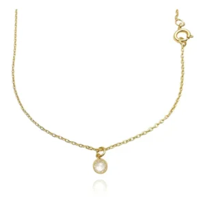Colar Cadeado Com Ponto De Luz 1,2mm Banho Ouro 24k