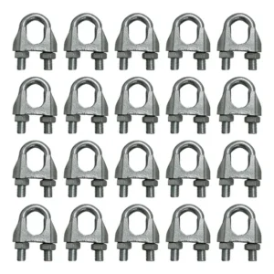 Kit C/20 Grampos Clips Para Cabo De Aço Galvanizado 1/2 13mm