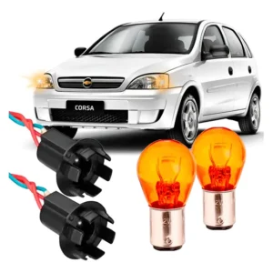 Par Soquete Seta Conjugada Lampada Ambar Corsa Montana