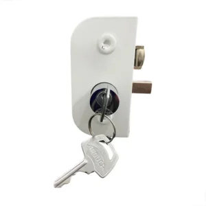 Fechadura Externa Fast Vidros 1520 Trinco Rolete Porta Vidro Branco