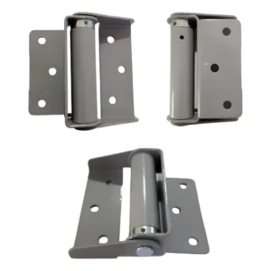 Kit 3 Dobradiças Com Mola Regulável Porta Corta Fogo Cinza