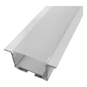 Perfil Led Embutir Gesso 40mm Largo Grosso 1 Metro Branco