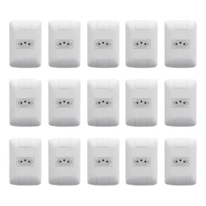 Kit 15 Tomada Simples 4x2 Embutir 2p+t Tramontina Branco 10A