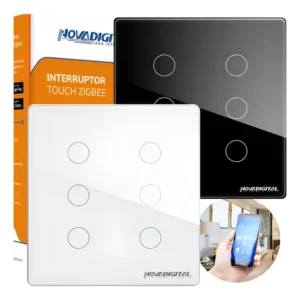 Interruptor Inteligente 6 Botões Zigbee 4x4 Touch Tuya Alexa