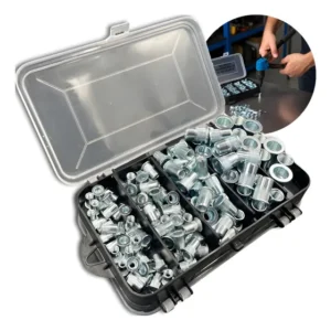 Kit Porca Rebite Rosca Interna 143pçs M3 M4 M5 M6 M8 M10 M12