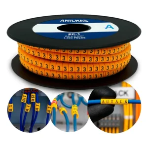 Anilha Marcador Cabos Fios Ec-1 2,5 A 4mm 0 A 9 - 1000un