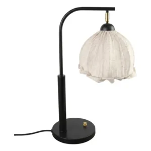 Abajur De Mesa Com Cupula De Tecido Ajustavel