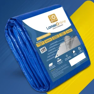 Lona Azul 6x4 100 Micras Polietileno Encerado com Ilhós - Lonas Online