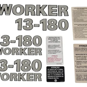 Kit Adesivo Volkswagen 13-180 Emblema Worker Caminhão Cmk43