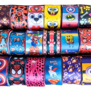 Fita Cetim Personagens P/ Gravatas Pet 1 Rolo