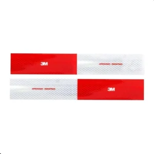 Kit Faixa Refletiva Lateral 50 Unidades 3m Ônibus Caminhão Cor Vermelho E Prata Listras