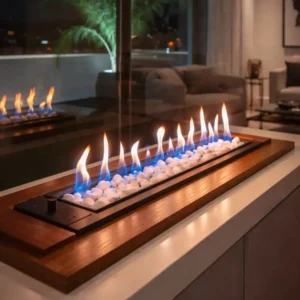Lareira A Gás Interna Natural Glp Botijão Decoração Sala cor 80cm