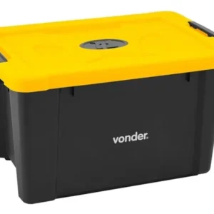 Caixa Baú 34 Litros Para Guardar Ferramentas Objetos Vonder Cor Amarelo/Preto