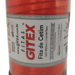 Fitas Cetim Gitex Rolo De 100 Metros - N0 - Largura 4mm Cor 215 - Tomate Cereja Lisa