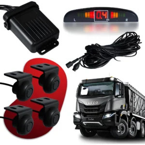 Sensor Estacionamento Ré 4 Pontos Preto Caminhão Ônibus 24v