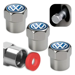 4 Tampas Válvula Bico Pneu Carro Automotivo Acessórios Metal