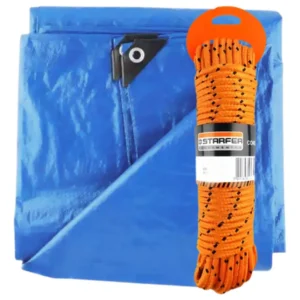 Lona Starfer Azul 4x4m Impermeável UVA UVB + Corda 10m