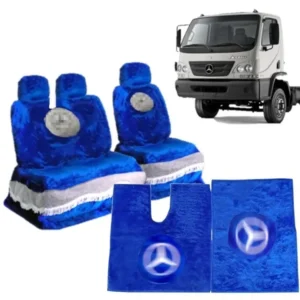 Kit Capa Banco Emblema + Tapete Chinil Para Mb Accelo