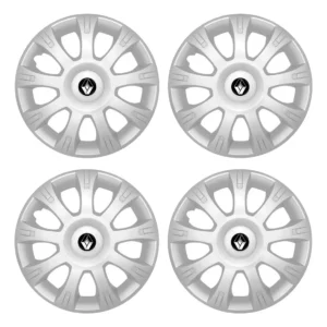 Jogo Calota Aro 14 Renault Logan 2009 Até 2013 Prata Pressão