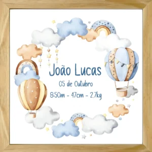 Lindo Quadro Decoração Quarto Bebe Com O Nome Data Peso Hora