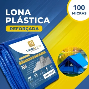 Lona Azul Lonas Online 6x3m 100 Micras Polietileno UV Impermeável