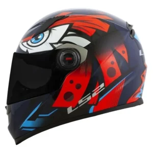 Capacete Para Moto Integral LS2 FF358 Tribal Laranja e Azul Tamanho GG