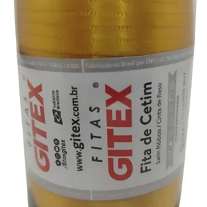 Fitas Cetim Gitex Rolo De 100 Metros - N0 - Largura 4mm Cor 145 - Ouro Velho Lisa