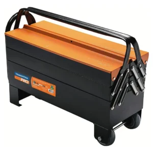 Caixa Sanfonada Cargobox C/ Rodas E Puxador Tramontina Pro Cor Laranja/Preto