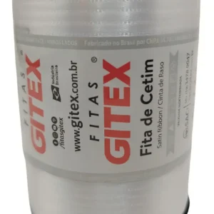 Fitas Cetim Gitex Rolo De 100 Metros - N0 - Largura 4mm Cor 101 - Branco Lisa