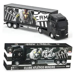 Miniatura Réplica Caminhão Brinquedo Iveco S-way Toco Baú Time Futebol Atlético Mineiro Galo Oficial 1:30