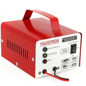 Carregador Para Bateria 12v Até 300a(carro, Moto, Barco, Caminhão, Jet-ski, Etc.) Modelo Cf5ah Trafotron, Bivolt, Produto Nacional Com Duas Opções De Carga Lenta E Semirrápida, 6 Meses De Garantia.