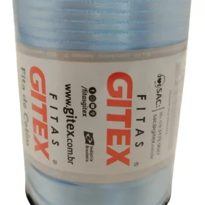 Fita Cetim Gitex Azul Natier Liso 4mm Rolo 100m Artesanato Decoração