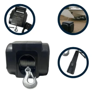 Guincho Elétrico Náutico 12v 2000lbs 907 Kg X 20m Cabo De Aço